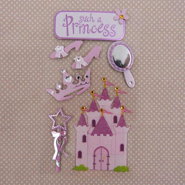 Planche de stickers "princesse" 3D