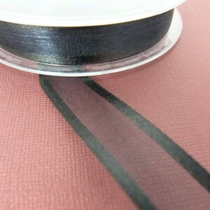 Ruban X 2m organza bordé de satin noir