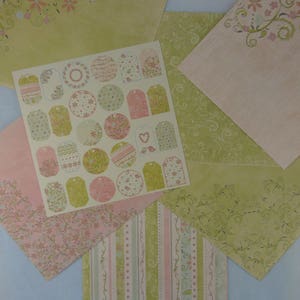 Assortiment de papier fantaisie pour  scrapbooking, spring feast