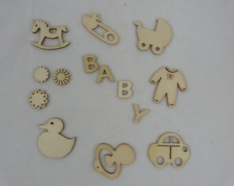 Wooden subjects embellishment: baby