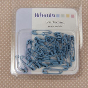 Epingles à nourrice bleu pour scrapbooking ou couture