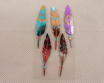 Sheet of 3D “feathers” stickers