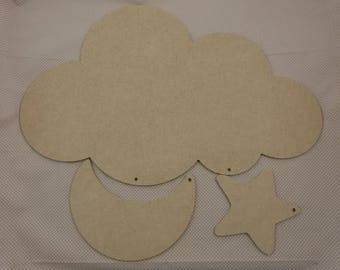 Nuage en MDF à décorer