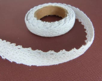 Roll of white adhesive lace, scrapbooking