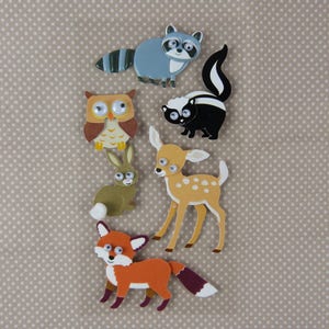 Planche de stickers "animaux de la foret" 3D