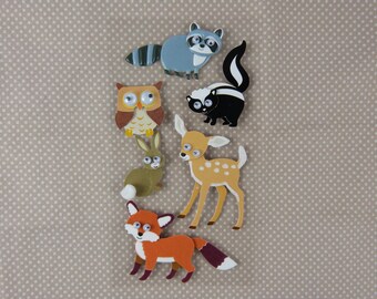 Sheet of 3D “forest animals” stickers