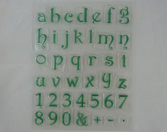 Stamp set pattern transparent alphabet and numbers