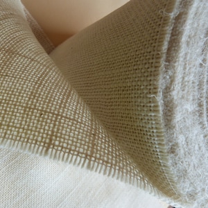 Ruban large en jute, crème