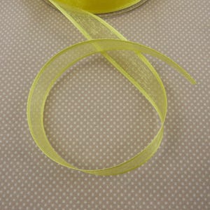 Ruban X 2m organza bordé de satin jaune
