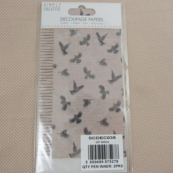 Pack de hojas decoupage para decopatch, pájaros