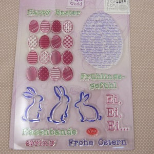 Set  de tampons transparents motifs : oeufs pâques