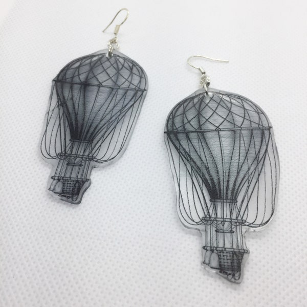 Boucles d'oreilles Montgolfières par transparence