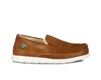 Mens Shipley Leather Sheepskin Moccasins