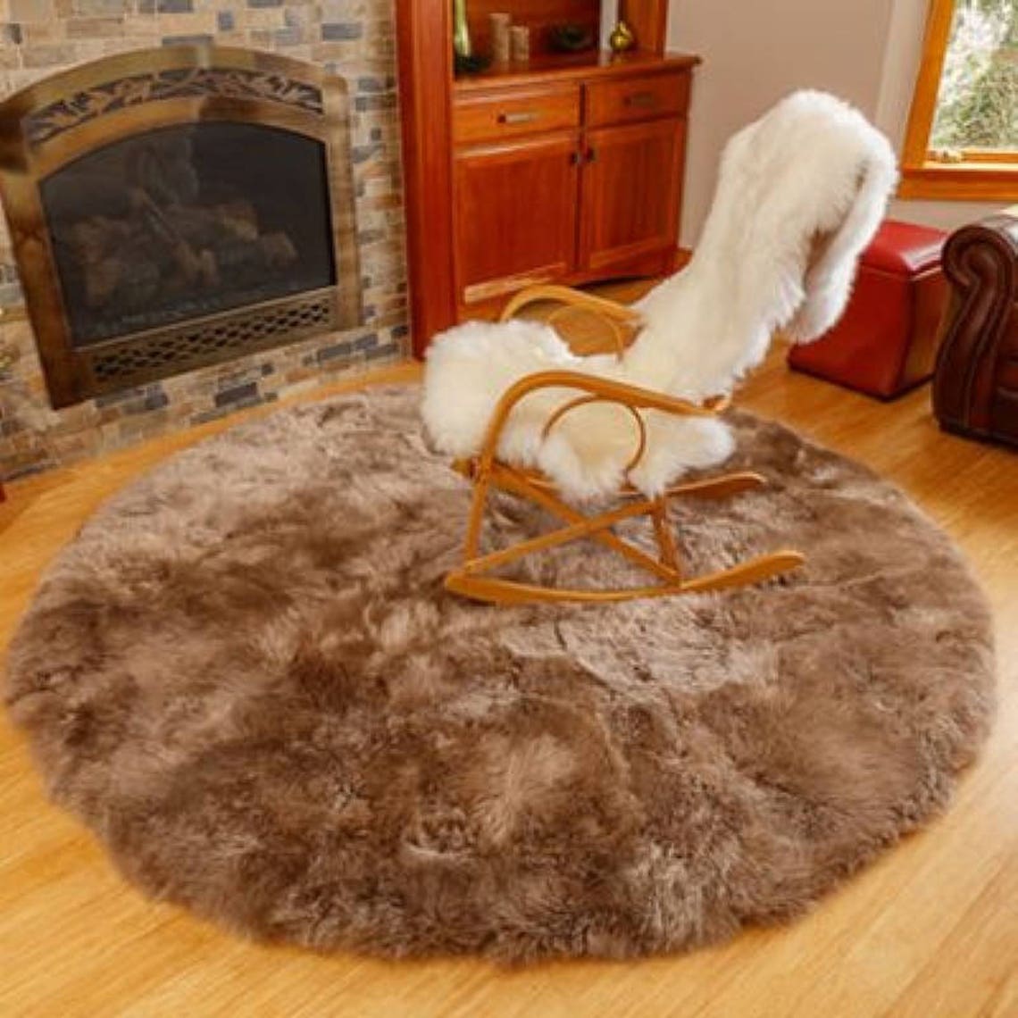 4 Ft Round Sheepskin Rug Australian Merino 18 Colors Made to Etsy