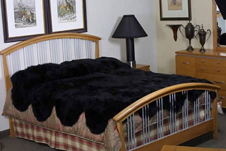 Sheepskin Bed Cover King Size Australian Merino 18 Colors Made to Order