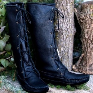 Mens Knee-high Leather Boots Made to Order in USA - Etsy