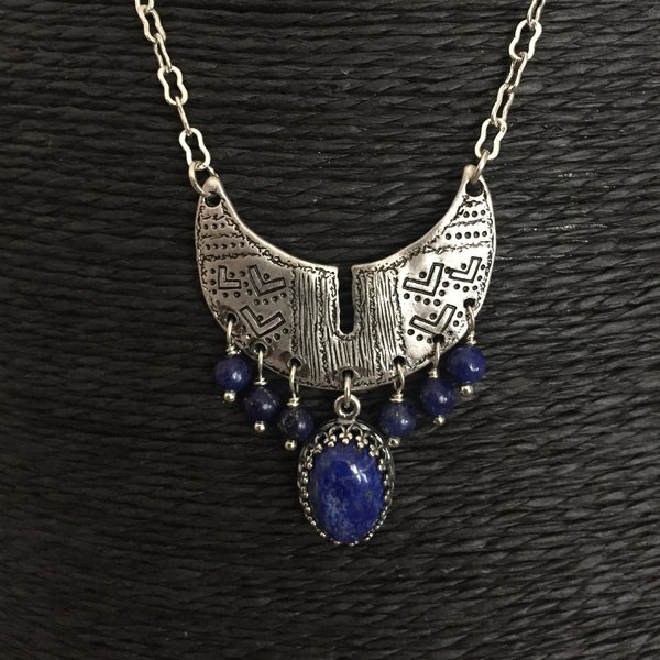 Collier Gaivota en argent et Lapis Lazuli