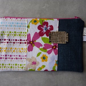 Trousse pochette, trousse maquillage, jean recyclé, cadeau fille, cadeau femme