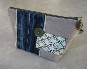 Denim kit, makeup kit, recycled jeans, women's gift