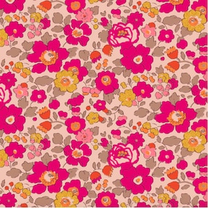 Liberty, Liberty fabric, Liberty BETSY GARNET pink gold, Liberty Betsy fabric, Betsy pink, Liberty print, Liberty pink, Rare fabric, fabric