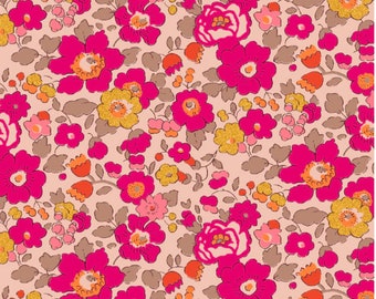 Liberty, Liberty fabric, Liberty BETSY GARNET pink gold, Liberty Betsy fabric, Betsy pink, Liberty print, Liberty pink, Rare fabric, fabric