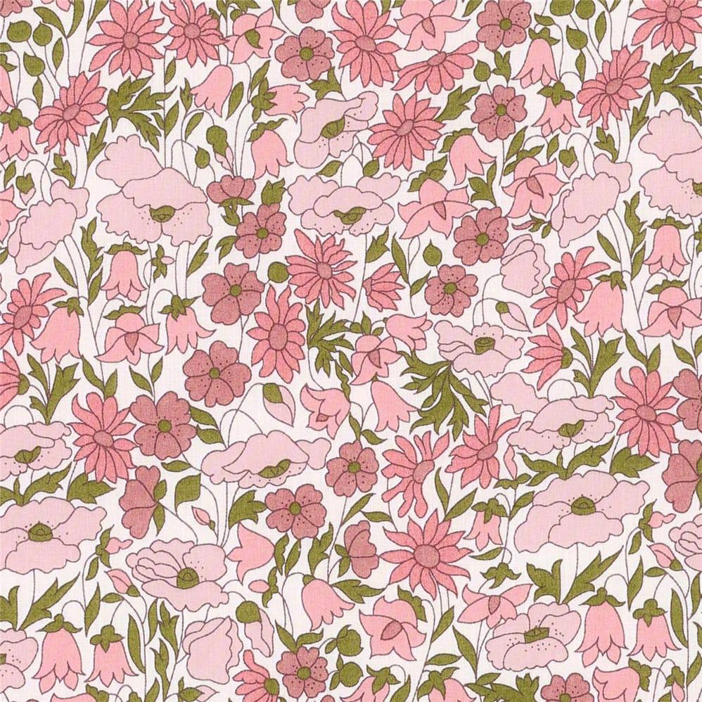 Liberty Fabric, Liberty Poppy and Daisy Rose Pompadour, Liberty