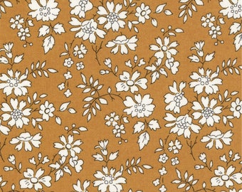 Tissu imprimé Liberty motif Liberty CAPEL moutarde couleur jaune