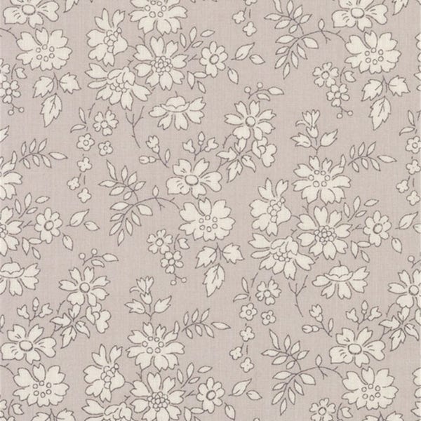 Tissu imprimé Liberty motif Liberty CAPEL petit gris nuage couleur gris