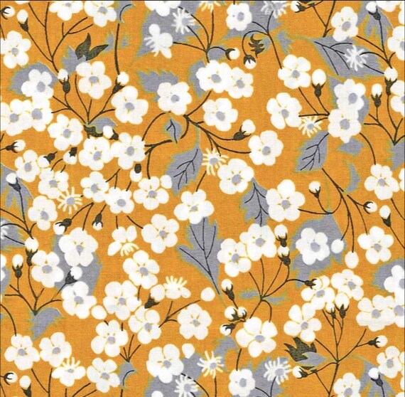 Tissu Imprime Liberty Motif Mitsi Jaune Liberty Couleur Etsy