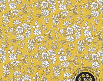 Liberty, tissu Liberty, Liberty CAPEL, Tissu Liberty Capel SAFRAN organic BIO jaune, Liberty jaune, imprimé Liberty, tissu rare, tissu