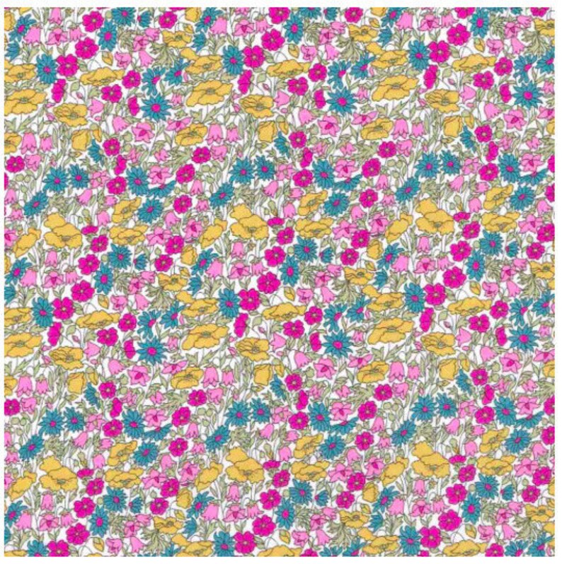 Tissu imprimé Liberty motif Liberty PETAL & BUD pivoine couleur rose moutarde image 1