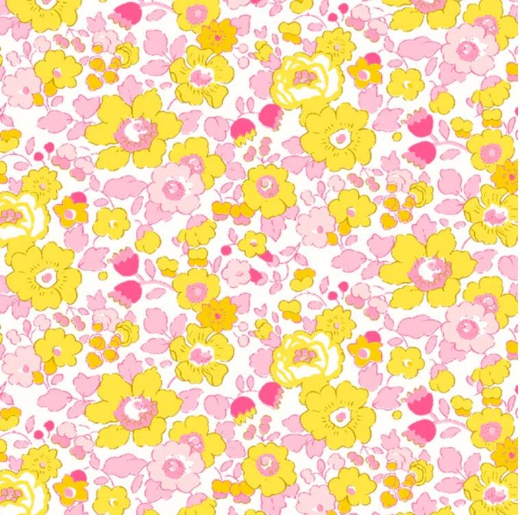 Liberty, Liberty fabric, Liberty BETSY STRAWBERRY LEMONADE, Liberty Betsy fabric, Betsy pink, Liberty print, Liberty pink, Rare fabric