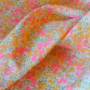 Liberty printed fabric Liberty pattern Wiltshire lemon curd neon yellow pink color