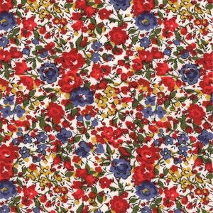 Liberty printed fabric liberty pattern EMMA AND GEORGINA red blue