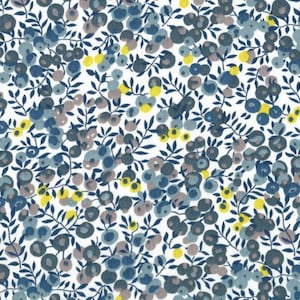 Liberty print fabric Liberty Wiltshire mimosa blue yellow color