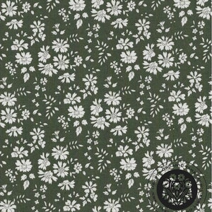 Liberty, Liberty fabric, Liberty CAPEL, Liberty Capel FABRIC OLIVE ORGANIC ORGANIC khaki green, Liberty green, Liberty print, rare fabric, fabric