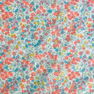 Liberty, Liberty fabric, Liberty WILTSHIRE, Liberty Wiltshire fabric, Wiltshire NEON coral, Liberty print, fluorescent pink Liberty, rare fabric