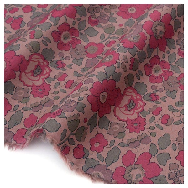 Liberty, Liberty fabric, Liberty BETSY, Liberty Betsy fabric, BETSY RASPBERRY, Liberty print, Betsy pink, Betsy gray, Fabric, couture