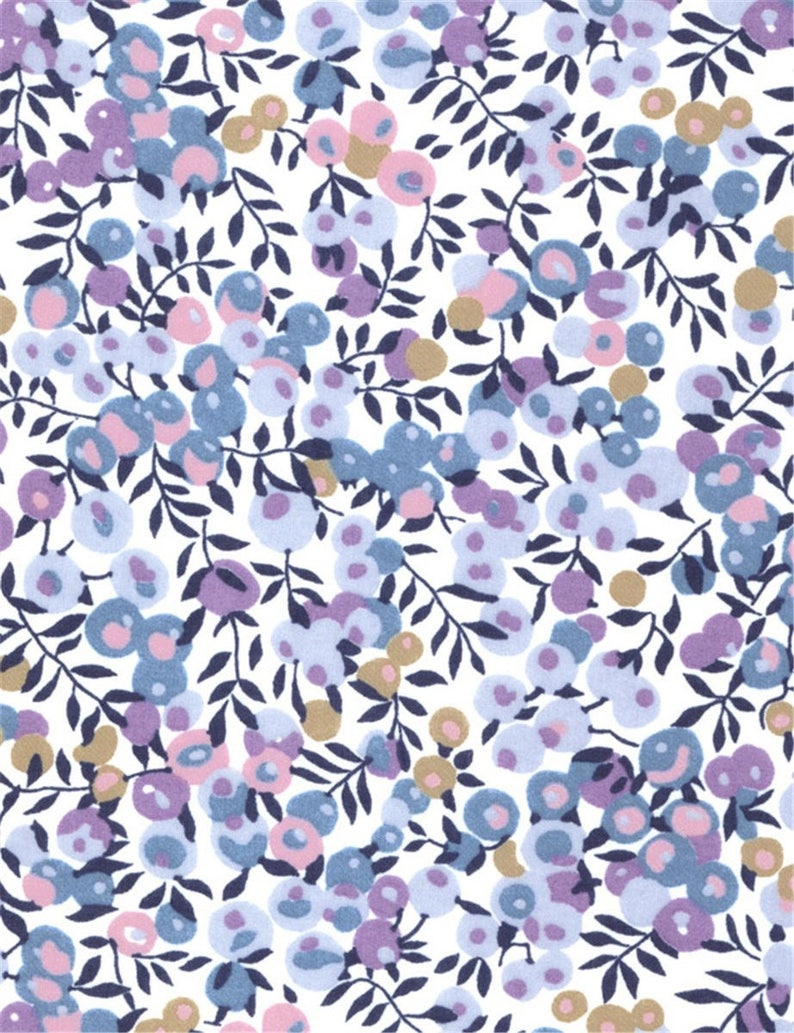 Tissu imprimé Liberty motif Liberty Wiltshire lilas pervenche couleur bleu mauve image 1