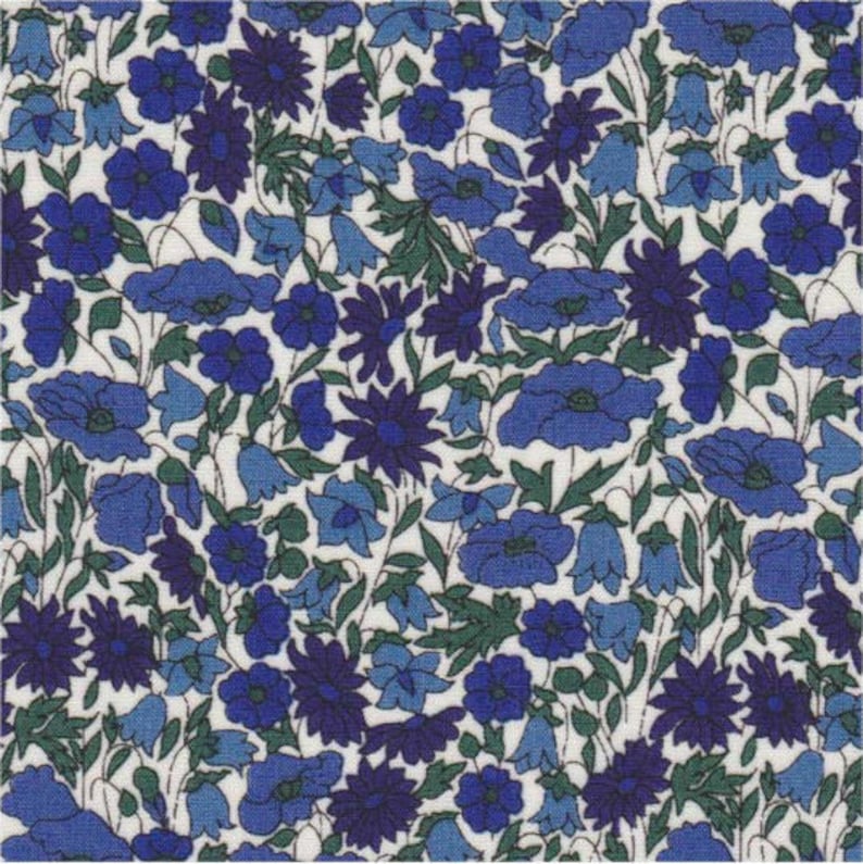 Tissu imprimé Liberty motif Liberty PETAL & BUD couleur bleu image 1