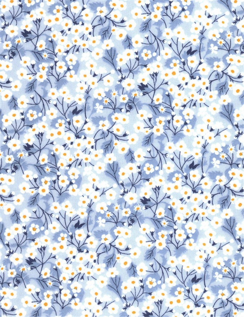 Tissu imprimé Liberty motif Mitsi valeria Liberty myosotis baby blue couleur bleu clair image 1