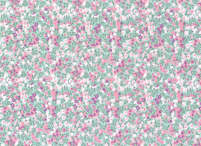 Liberty fabric Wiltshire green Liberty print Liberty Liberty pink Liberty WILTSHIRE pink green flower Liberty Wiltshire fabric