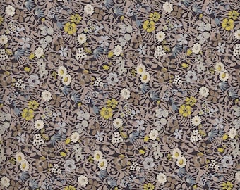 Tissu imprimé Liberty motif Liberty FITZGERALD couleur gris jaune 19cm