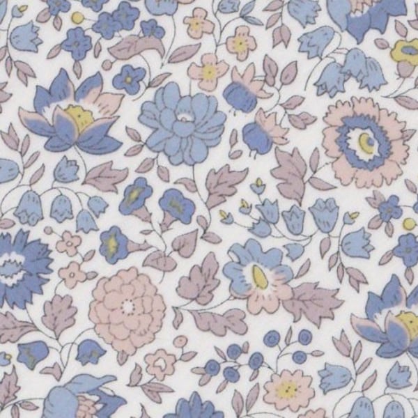 Tissu imprimé Liberty motif Liberty D'ANJO couleur bleu gris