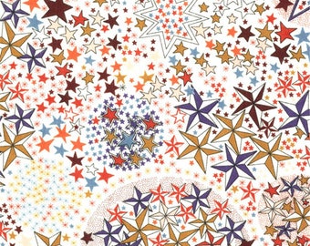 Liberty printed fabric Liberty pattern ADELAJDA multicolored mustard blue