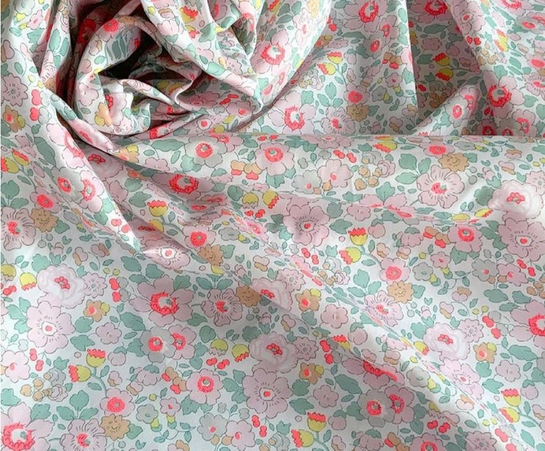 Liberty, Liberty fabric, Liberty BETSY, Liberty Betsy fabric, BETSY NEON, Liberty print, Betsy neon, Liberty neon, Fabric image 1