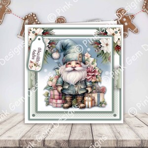 Christmas Gnome 2 Downloadable Card Kit, Santa Claus, Printable, Card ...