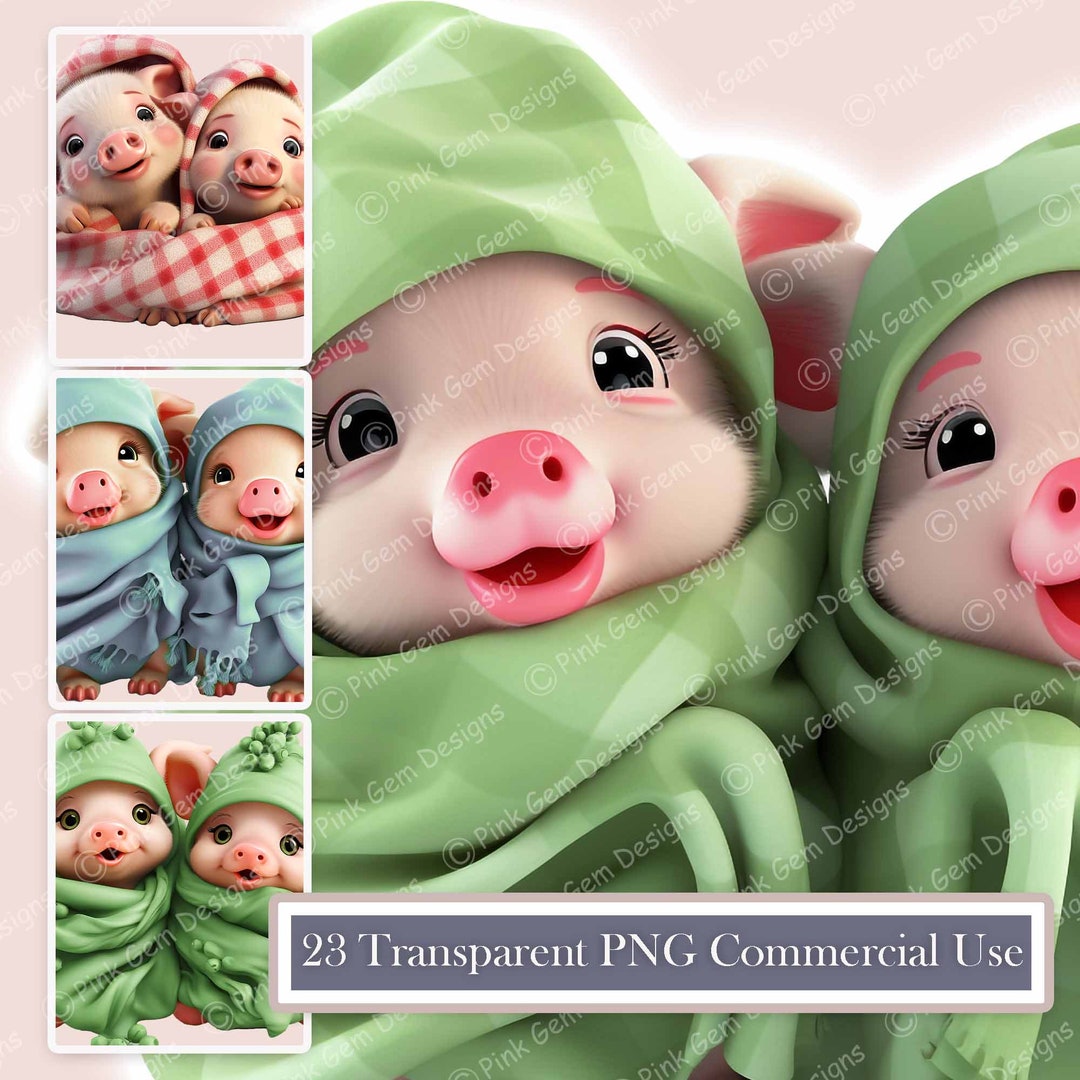 Pigs in Blankets Clipart Bundle, 23 Transparent PNG, Commercial Use ...