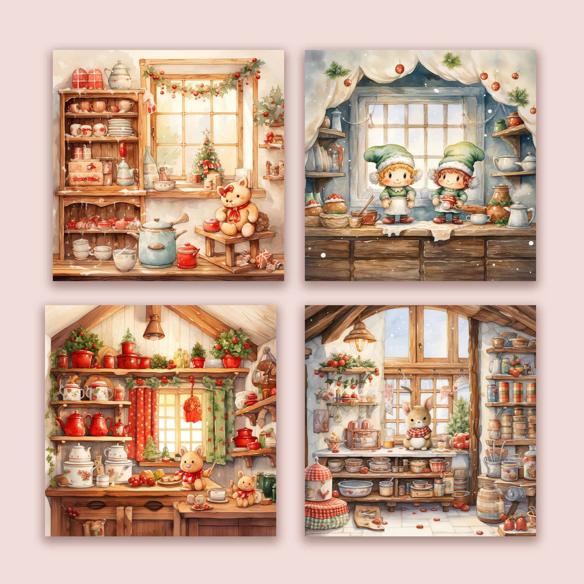 Watercolour Cute Mrs Claus Clipart Bundle, 26 Transparent PNG ...