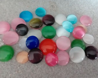 20x sortierte Flatback Glas Runde Kuppel Cabochon für Schmuck machen
